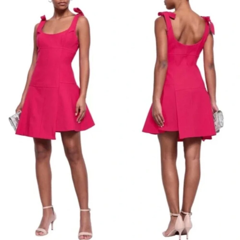 cinq a sept Hot Pink Dress Bow Straps Size 4